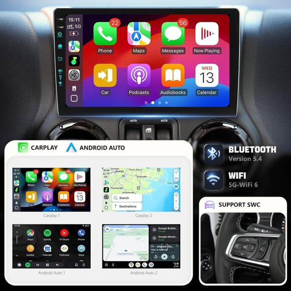 Jeep Wrangler JK 2007-18 10.2" Android Stereo | CarPlay & Backup Camera - Picture 6 of 7
